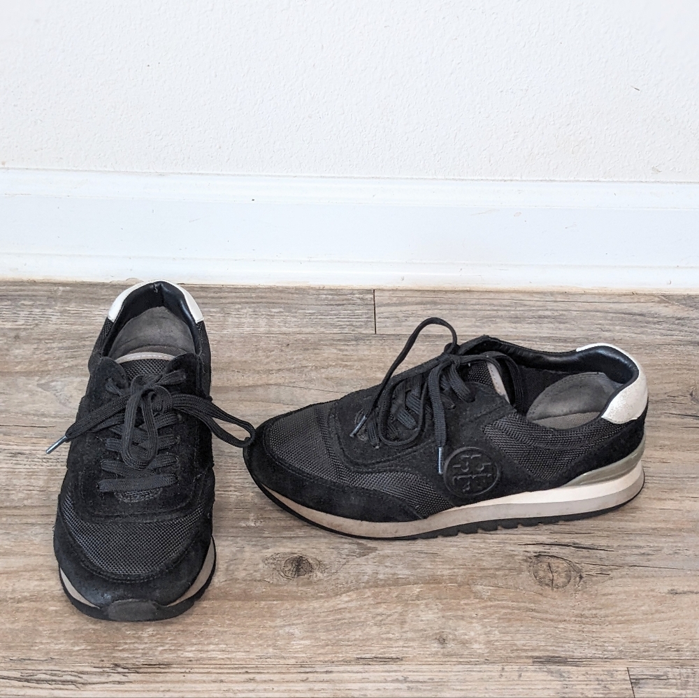 Tory Burch Sawtooth Runners Sneakers Womens Size 5.5 Black